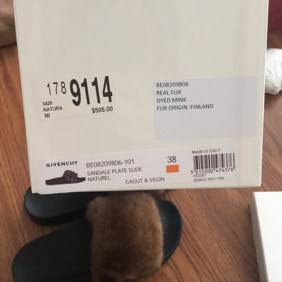 Givenchy Mink-Fur Flat Slide Sandal - Picture 7 of 9